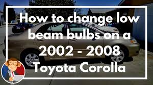 Dipped headlight (plural dipped headlights) the main light on a motor vehicle, with the beam in a. How To Change Low Beam Headlight Bulbs On 2002 2008 Toyota Corolla Diy Educated Grease Monkey Youtube