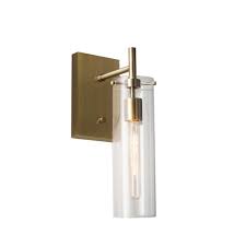 This wall sconce light fixture comes in satin platinum with clear glass. Adesso Dalton 1 Light Antique Brass Wall Sconce 3850 21 The Home Depot In 2020 Brass Wall Sconce Glass Wall Lights Plug In Wall Lamp