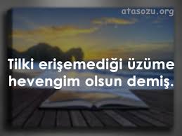 Tilki Erisemedigi Uzume Hevengim Olsun Demis Atasozu Org
