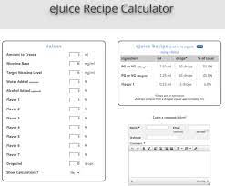 Make your own diy vape juice in. Ejuice Recipe Calculator Online With Save Edit E Cigarette Forum
