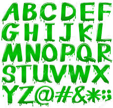 Print directly onto colored paper and cut out each letter, . Capital Letters Of The Alphabet In A Melting Green Template On A White Background Royalty Free Cliparts Vectors And Stock Illustration Image 38120216