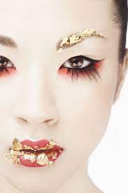 Eyeshadow Lipstick Ideas Gold Makeup Geisha Makeup Red Eye Makeup