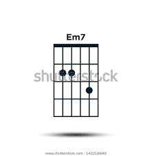 em7 basic guitar chord chart icon stock vector royalty free