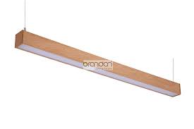 Led Wood Grain Linear Light Fixture Pendant Light Customized