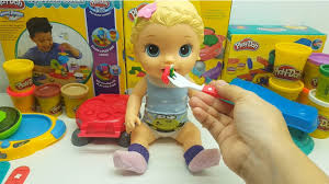 Baby Alive Doll Pretend Play Kitchen Noodle Cooking Play Doh Maker With Baby Doll