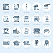 Check spelling or type a new query. Kitchen Small Appliances Line Icons Household Cooking Tools Signs Food Preparation Equipment Blender Coffee Machine Microwave Toaster Meat Grinder Thin Linear Signs For Electronics Store ÙÙÙØ¹ ØªØµÙÙÙÙ