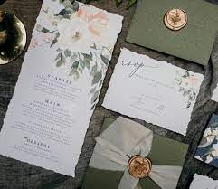 Beautiful Deckled Edge Wedding Invitation Suite Featuring Wax Seals And Hand Dyed Si Wedding Invitation Ribbon Wedding Invitation Envelopes Wedding Stationery