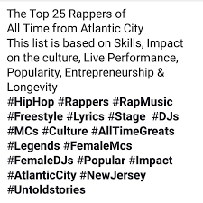 We did not find results for: Untoldstories Top 25 Rapper Of Atlantic City History Facebook