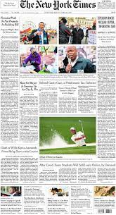 Report on a live sporting event for the first time. The New York Times In Print For Monday April 12 2021 The New York Times
