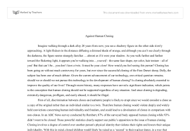 Argumentative Essay Cloning Humans