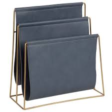 Portariviste Blu Grigio In Metallo Dorato Maisons Du Monde Bleu Gris Porte Revue Decoration De Noel Bleue