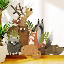 Forest Animal Social Club Wal Sticker In 2020 Kids Wall Decals Animal Mural Nursery Wall Decals