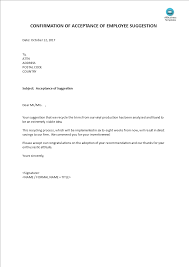 Confirmation Letter Acceptance Employee Suggestion | Templates At  Allbusinesstemplates.com