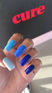 Blue Gradient Ombre Acrylic Nails Different Color Nails Colored Ombre Acrylic Nails Pretty Acrylic Nails Gradient Nails