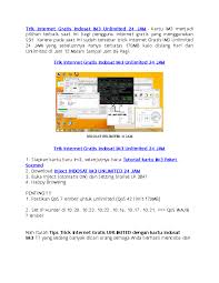 Apakah kamu tertarik menggunakan paket internet dari im3 ooredoo? Doc Trik Internet Gratis Indosat Im3 Unlimited 24 Jam Rizky Rizky Academia Edu