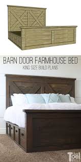 King X Barn Door Farmhouse Bed Plans Her Tool Belt Diy Farmhouse Bed Farmhouse Bed Frame Diy Furniture Plans