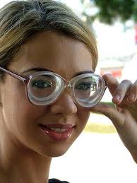 blandi cute blonde girl with strong glasses メガネ女子 レディース 眼鏡