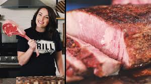 6 move steaks to cooler, indirectly heated grill grates and cook until desired internal temperature reached, basting intermittently with olive oil and flipping once every 5 to 10 minutes using tongs. Reverse Seared Tomahawk Steak Recipe And Video Hey Grill Hey