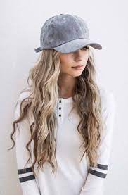 Grey Suede Baseball Cap Fashion Style Long Hair Styles