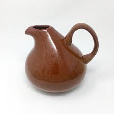 russel wright carafe bean brown table wine or water minimalist american modern steubenville pottery circa 1940