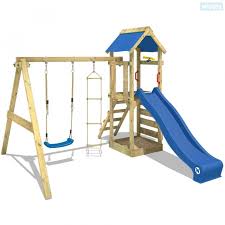 Spielturm Mit Rutsche Freeflyer Kletterturm In 2020 Spielturm Spielturm Mit Rutsche Und Spielturm Mit Schaukel