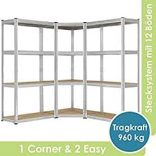 Juskys 3er Metall Regalsystem Basic 1 Eckregal 2 Lagerregale 15 Boden Aus Mdf Holz 2625 Kg Schwerlastregal Lage In 2020 Lagerregale Regalsystem Keller Regale