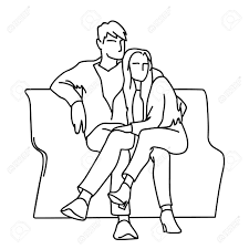 Man sitting on a curb. Couple Sitting On A Bench Vector Monochrome Illustration Of Royalty Free Cliparts Vectors And Stock Illustration Image 121836279