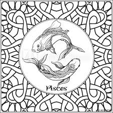 They're great for all ages. Pisces Fish Decorative Zodiac Sign On Pattern Background Outline Hand Drawing Good For Coloring Page For The Adult Coloring Book Stock Vector Illustration Buy This Stock Vector And Explore Similar Vectors