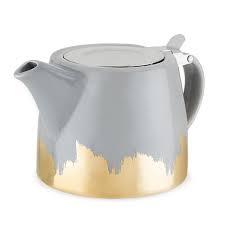 Harper Grey And Gold Brushed Ceramic Teapot Infuser By Pink Up In 2020 Tea Pots Ceramic Teapots Tea Pots Vintage
