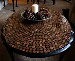 Penny Designs 25 Diy Ideas For Home Decorating With Majestic Copper Glow Penny Table Tops Penny Table Penny Tile