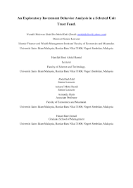 Malaysia unit trust investment guideline. Pdf An Exploratory Investment Behavior Analysis In A Selected Unit Trust Fund Nuradli Ridzwan Shah Mohd Dali And Asharaf Mohd Ramli Academia Edu