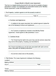 Lease Agreement Oregon Images - agreement letter sample format