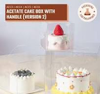 ACETATE CAKE BOX WITH HANDLE (Version 2)