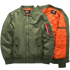 Mens Thick Army Green Military Motorcycle Aviator Bomber Jacket Bomber Jacket Men Army Green Bomber Jacket Flight Jacket