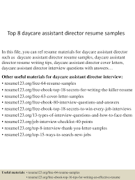 8 daycare assistant director resume samples