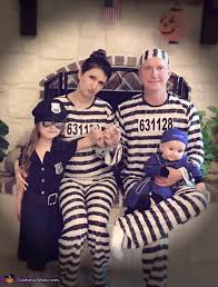 We accessorized using a cop package from the dollar tree. Police Prisoners Family Costume No Sew Diy Costumes