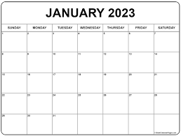 Empty January 2023 Calendar