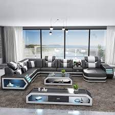 Make sure to use the right buy furniture that comes in twos or threes to meet the symmetrical style of the design. Hot Sale Modern Sofa Design Led Lights Living Room Sofa Set Blue Leather Sofa Living Room Sofas Aliexpress