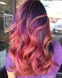 40 Versatile Ideas Of Purple Highlights For Blonde Brown And Red Hair Hair Color Highlights Cool Hair Color Red Hair Color