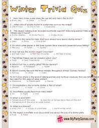 See how many you can get correct. Free Printable Winter Trivia Quiz With Answers