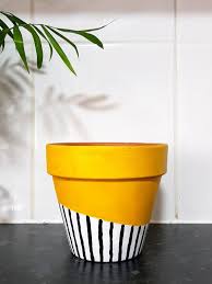Black And White Pots For Plants Hand Painted Terracotta Black And White Stripe Plant Pot Etsy In 2020 Painted Pots Diy Plant Pot Diy Plant Pot Design