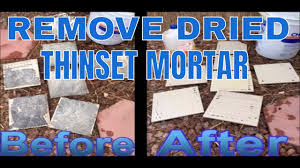 You want the thinset to soak up the soapy water and become as soft as possible. How To Remove Dried Thinset Mortar From Tiles Youtube