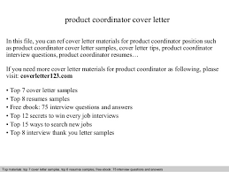Product Coordinator Cover Letter