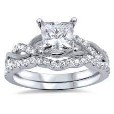 Our princess cut bridal sets feature engagement rings set with beyond conflict free princess cut diamonds and paired with matching wedding rings. 14k White Gold 1ct Tdw Princess Cut Clarity Enhanced Diamond Bridal Ring Set On Sale Overstock 10397149