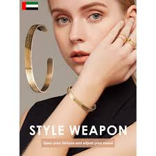 💕HOT💕Engraved opening adjustable bracelet/New Classic Retro Men's and  Women's NonFading Stainless Steel Bracelets/Fashion Trend Jewelry  Gift双面雕刻开口可调节手镯