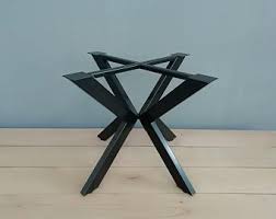 Table Base Industrial Table Base Additional Connecting Bars Etsy In 2020 Metal Table Base Steel Table Legs Metal Table Legs