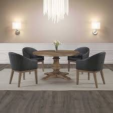 Brinn 54 Round Pedestal 5 Piece Dining Set Contemporary Dining Room Sets Round Dining Table Sets Round Wood Dining Table