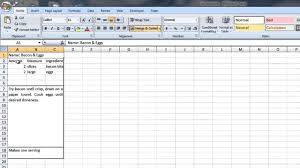 recipe template in word excel