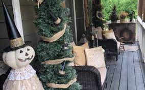 Let S Get Crafty Read Our Blog The Shabby Tree Front Porch Decorating Porch Decorating Lace Candle Holders