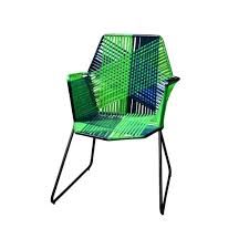 Psychedelic Metal Plastic Cane Outdoor Garden Chair In Blue Green Garden Chairs Chair Outdoor Garden
